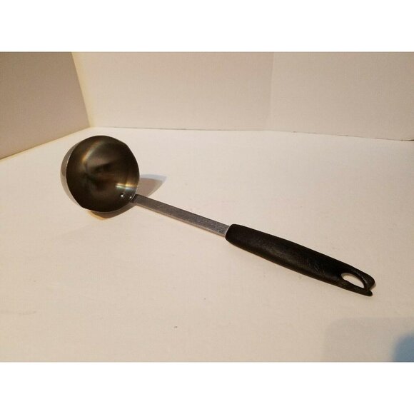 Vintage Advertising #2 Stainless Steel USA Kitchen Ladle 12" Black Handle - Picture 1 of 7